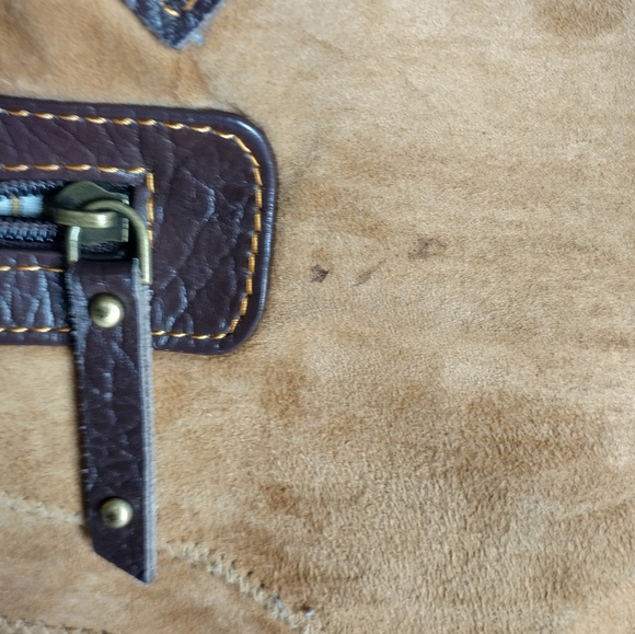 Vaan & Co Women Milano Upcycled Leather And Suede Herringbone Tote Shoulder Bag - Picture 15 of 15